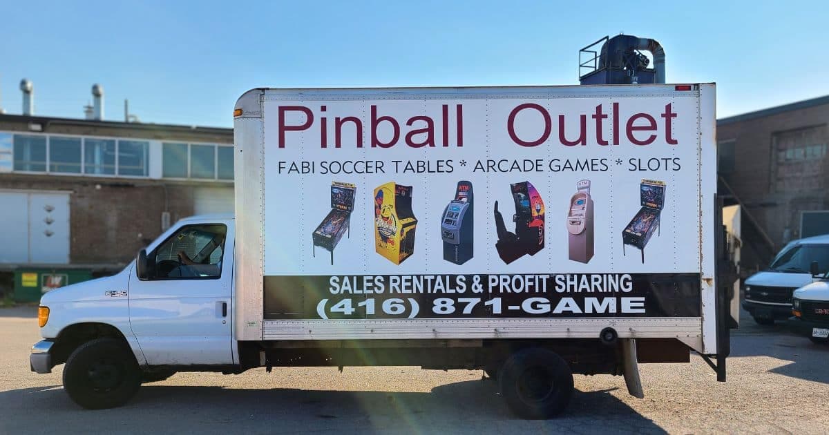 ATM Systems box truck partial wrap, side view