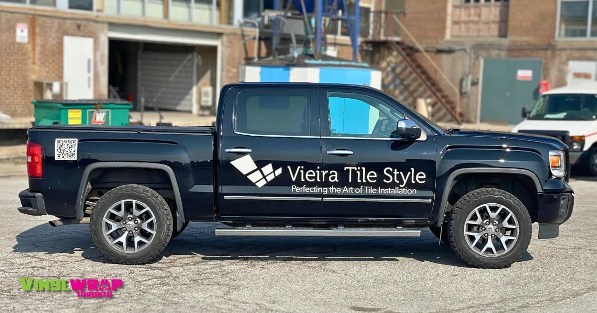 GMC Sierra custom truck decals for Vieira Tile