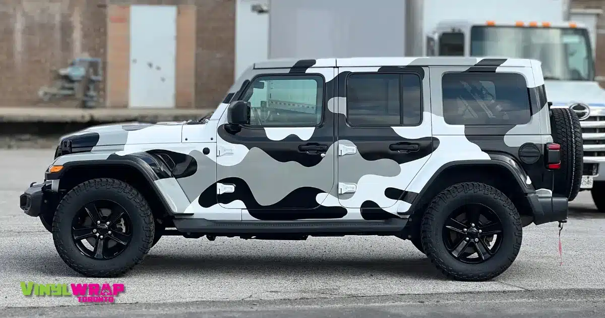 Jeep Wrangler custom full wrap in winter camouflage
