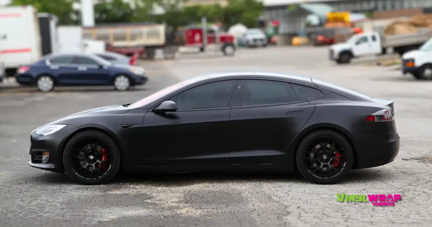 Tesla Model S full vinyl wrap colour change