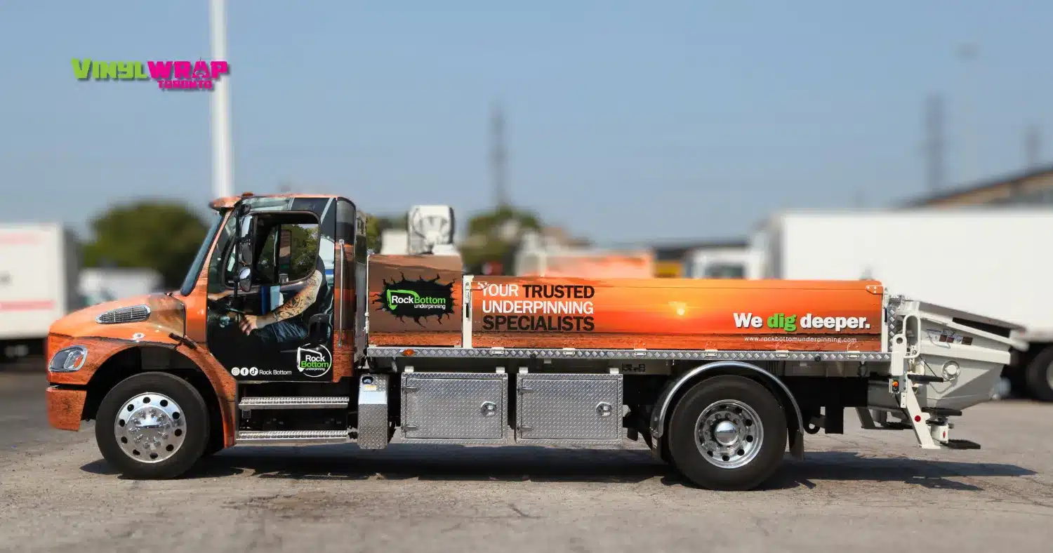 Rock Bottom Underpinning truck full vinyl wrap